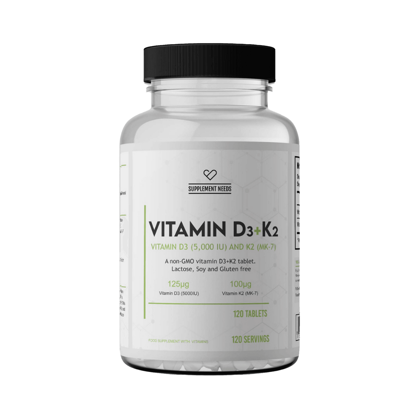 Vitamin D3 and K2 120 Tablets